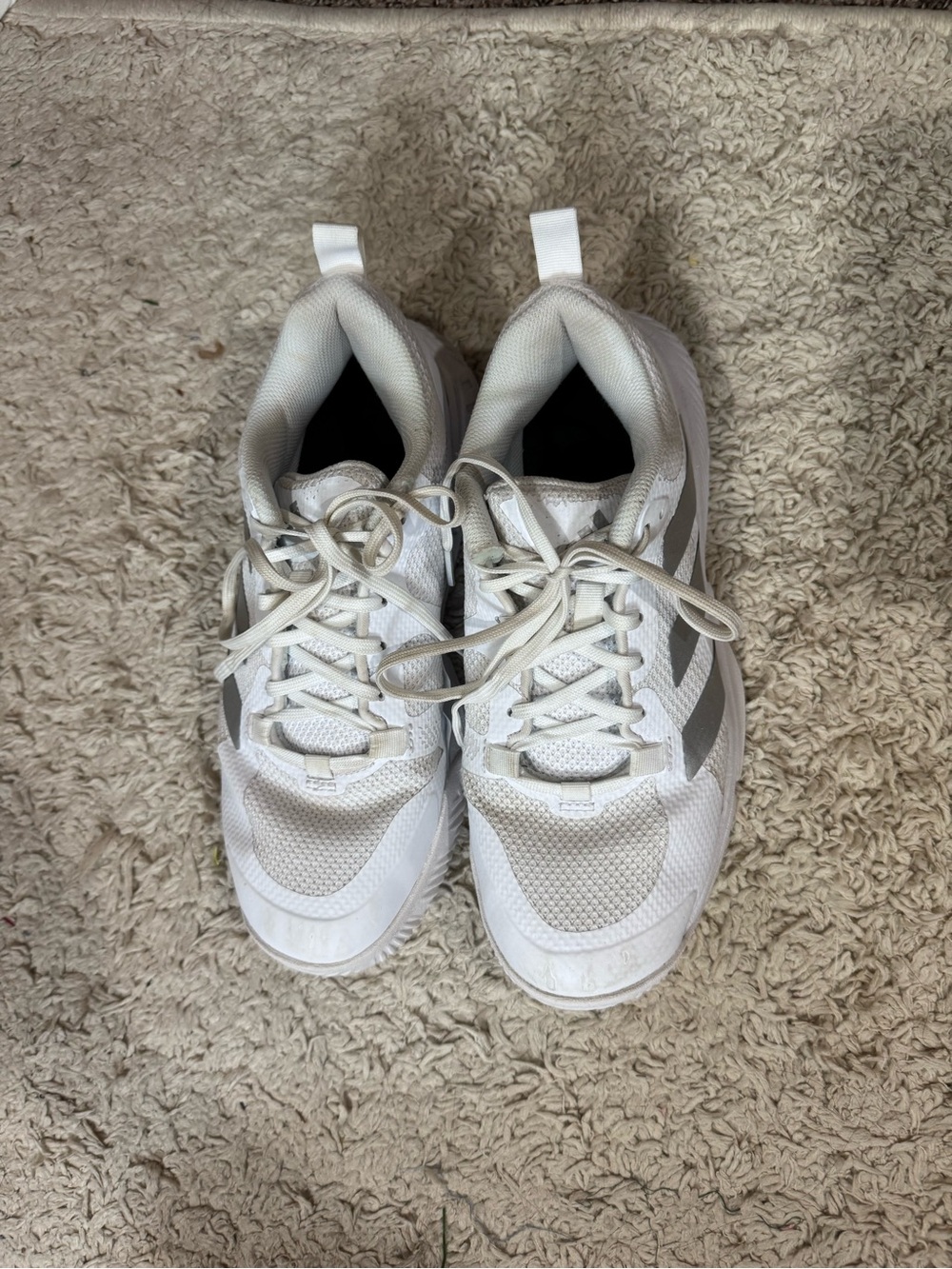 adidas White Athletic Mesh Volleyball shoes